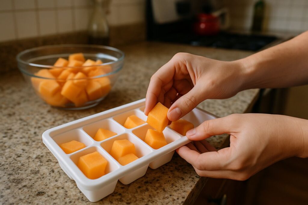 Cantaloupe-Melone einfrieren