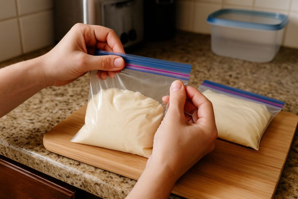 Frischkäse-Frosting einfrieren