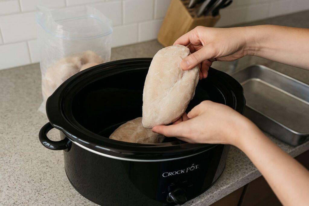 gefrorenes Hähnchen aus dem Slow Cooker