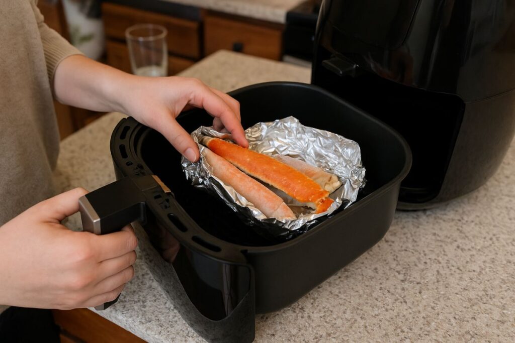 Krabbenbeine aufwärmen