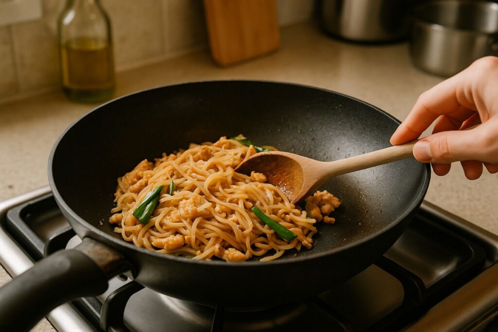Pad Thai aufwärmen