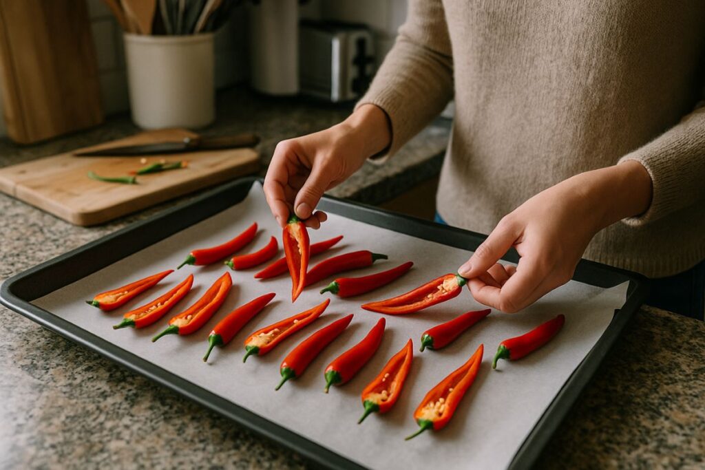 Paprika trocknen