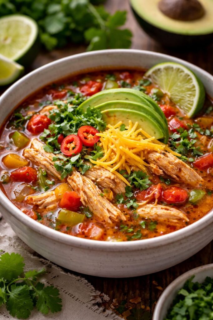 Hähnchen-Fajita-Suppe